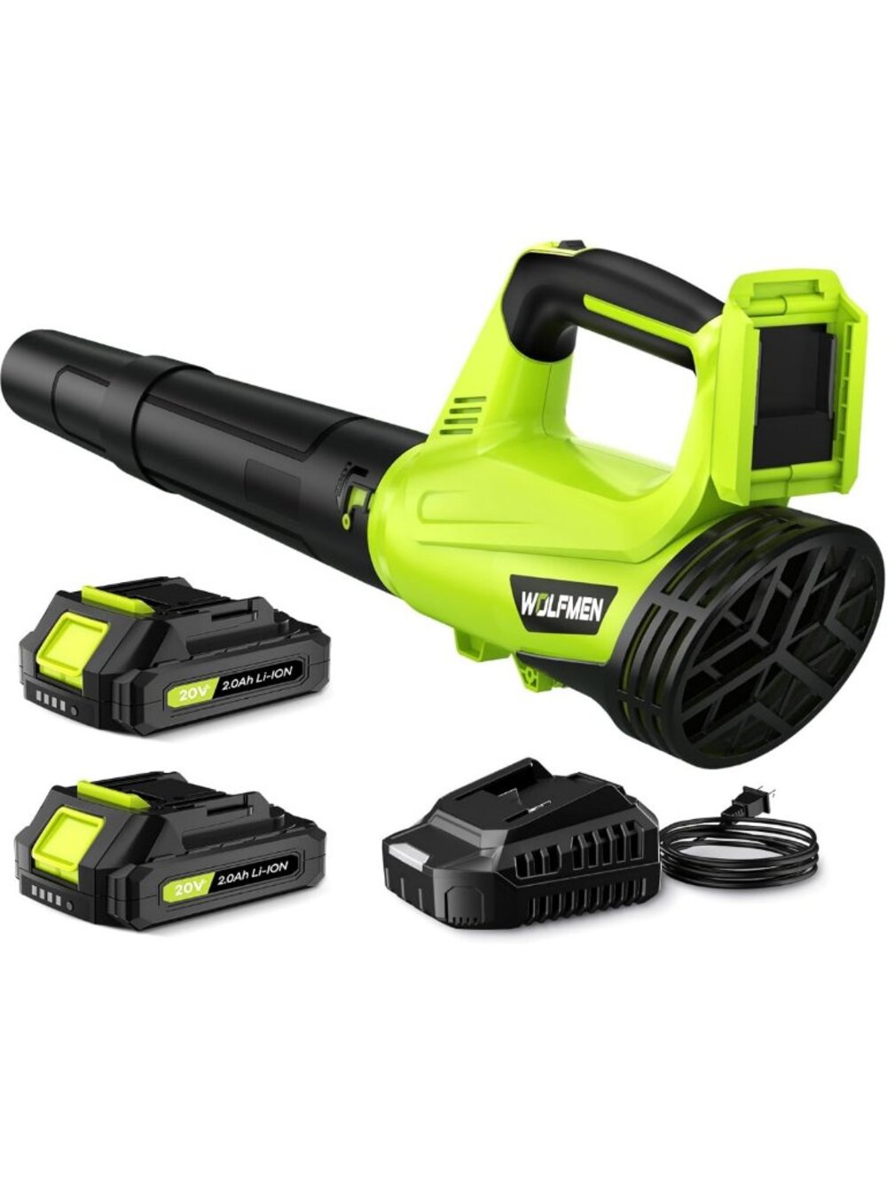 Cordless Electric Leaf Blower with 2 Batteries & Charger, Lightweight, 2 Speed